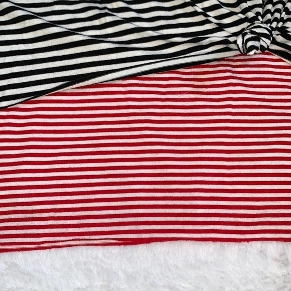 BAILEY 44 Black/White/Red Nautical Striped Stretch tie knot Dress - Picture 6 of 6